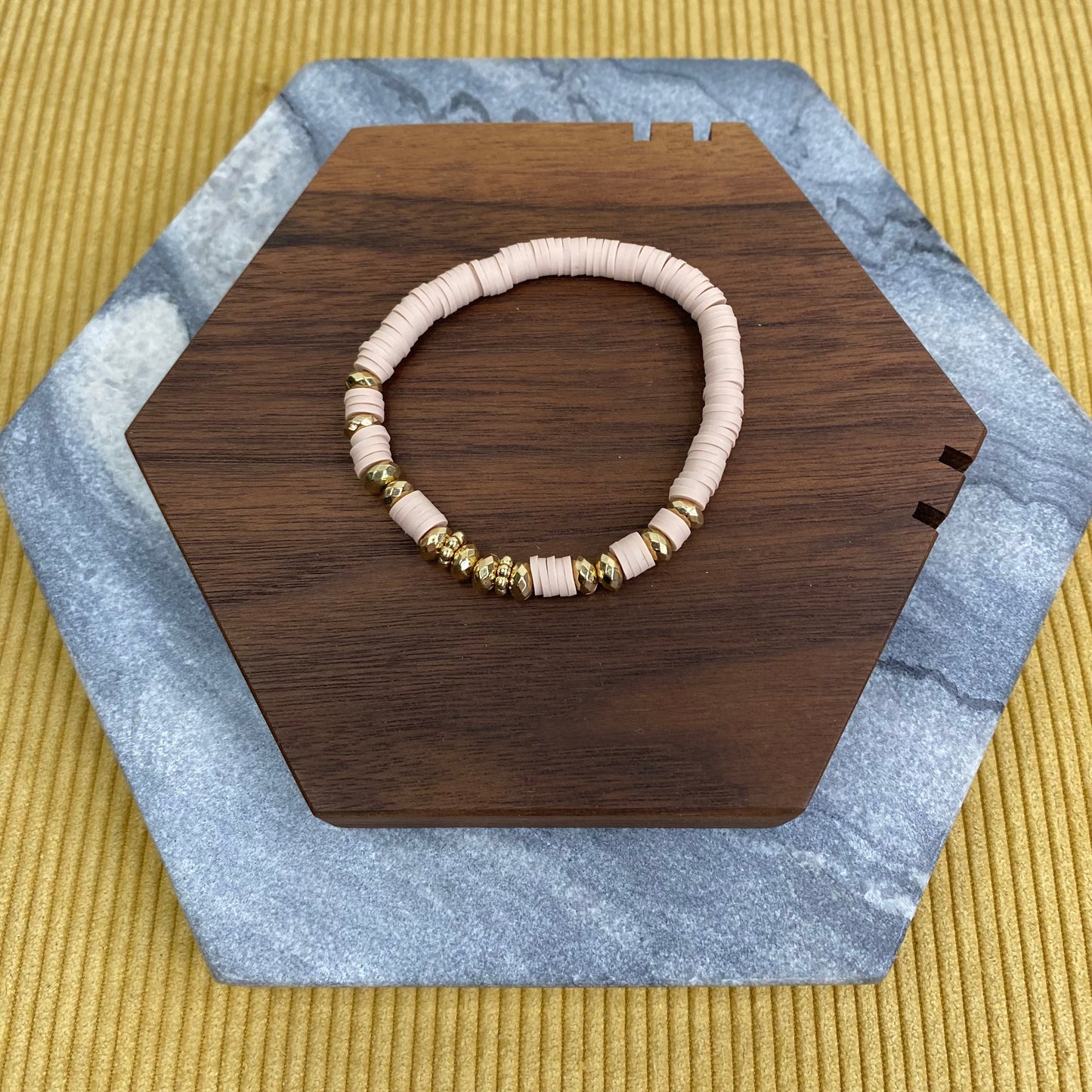 Bracelet - Clay & Gold Bead