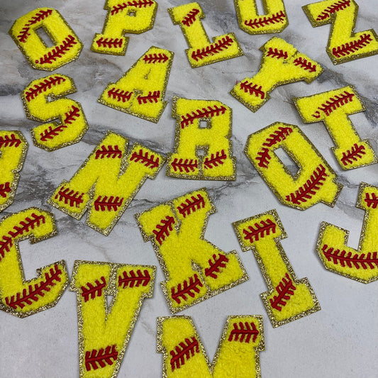 Chenille Letter Patches - Softball