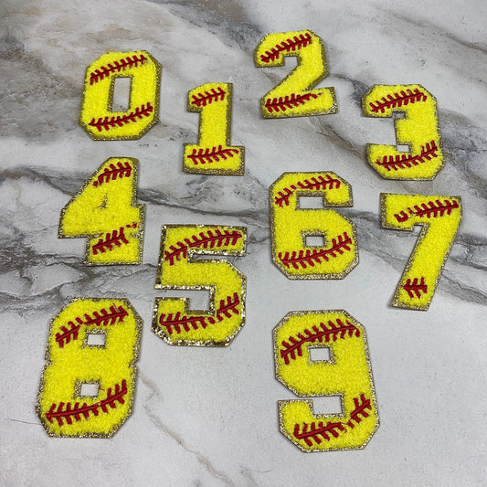 Chenille Patches - Softball Numbers