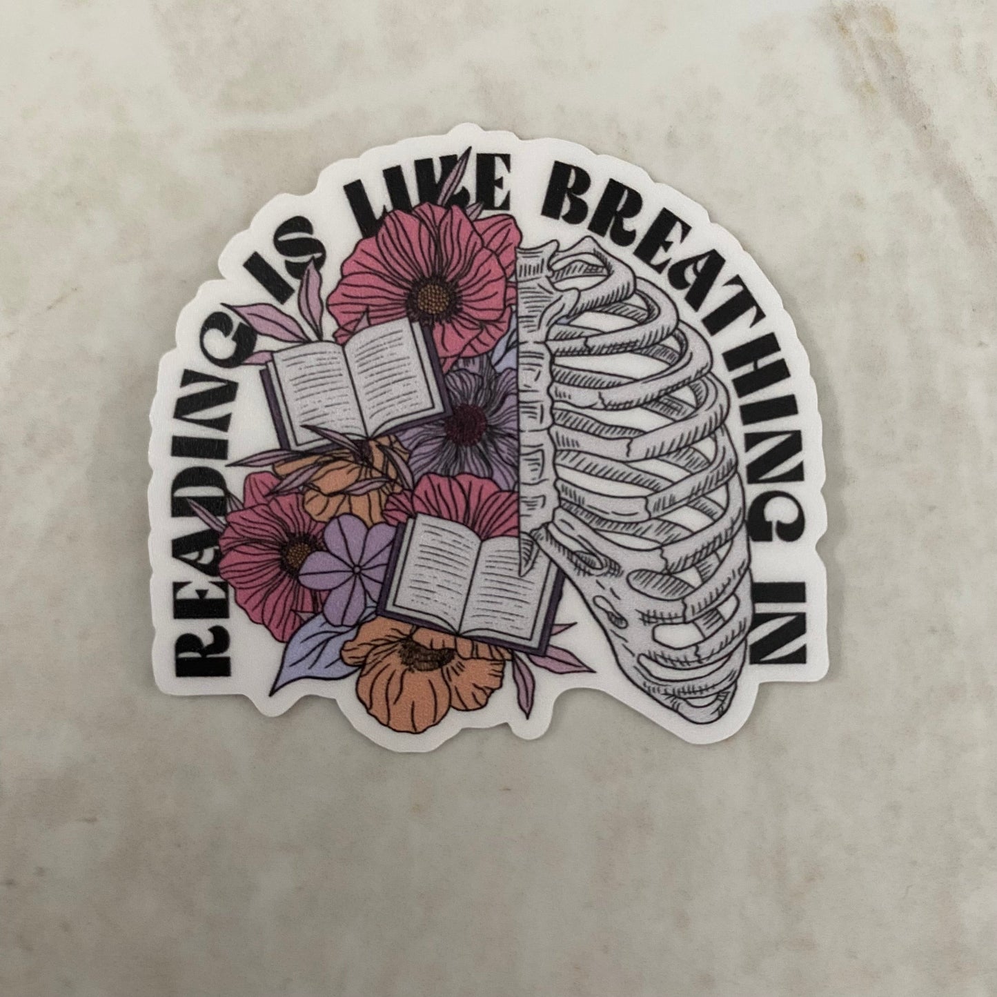 Vinyl Sticker - Books - Reading/Breathing