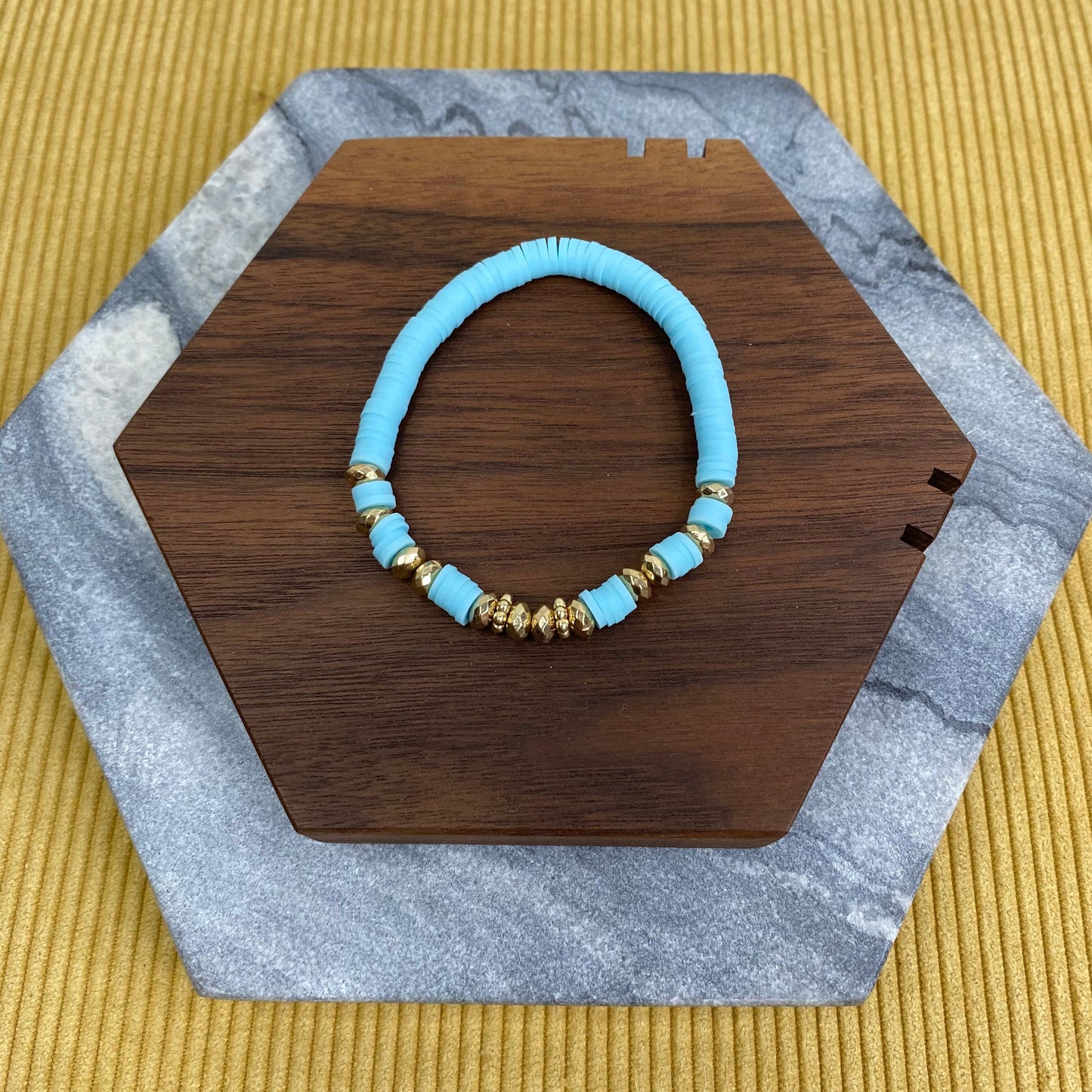 Bracelet - Clay & Gold Bead