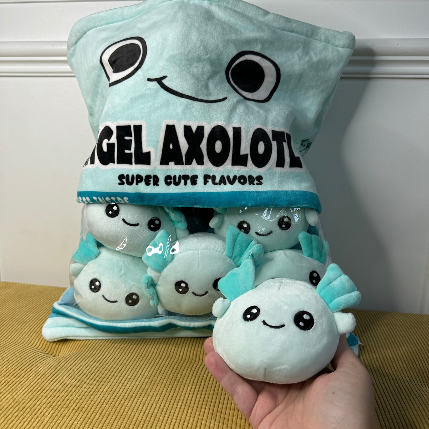 Stuffed Bag of Axolotls - Pink - PREORDER 7/2-7/5