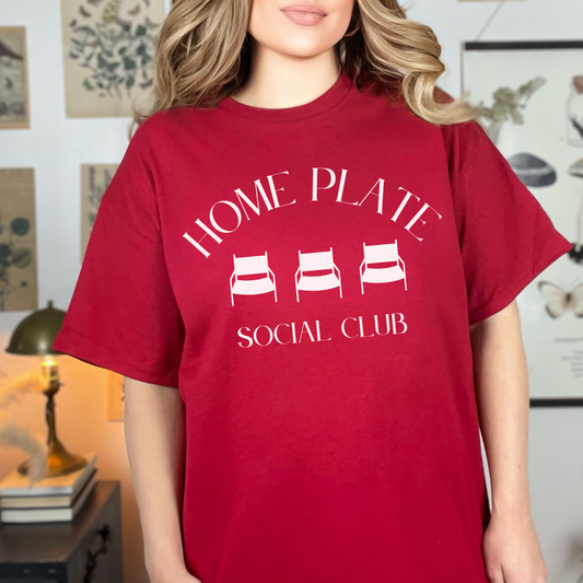 Home Plate Social Club Tee (white letters)