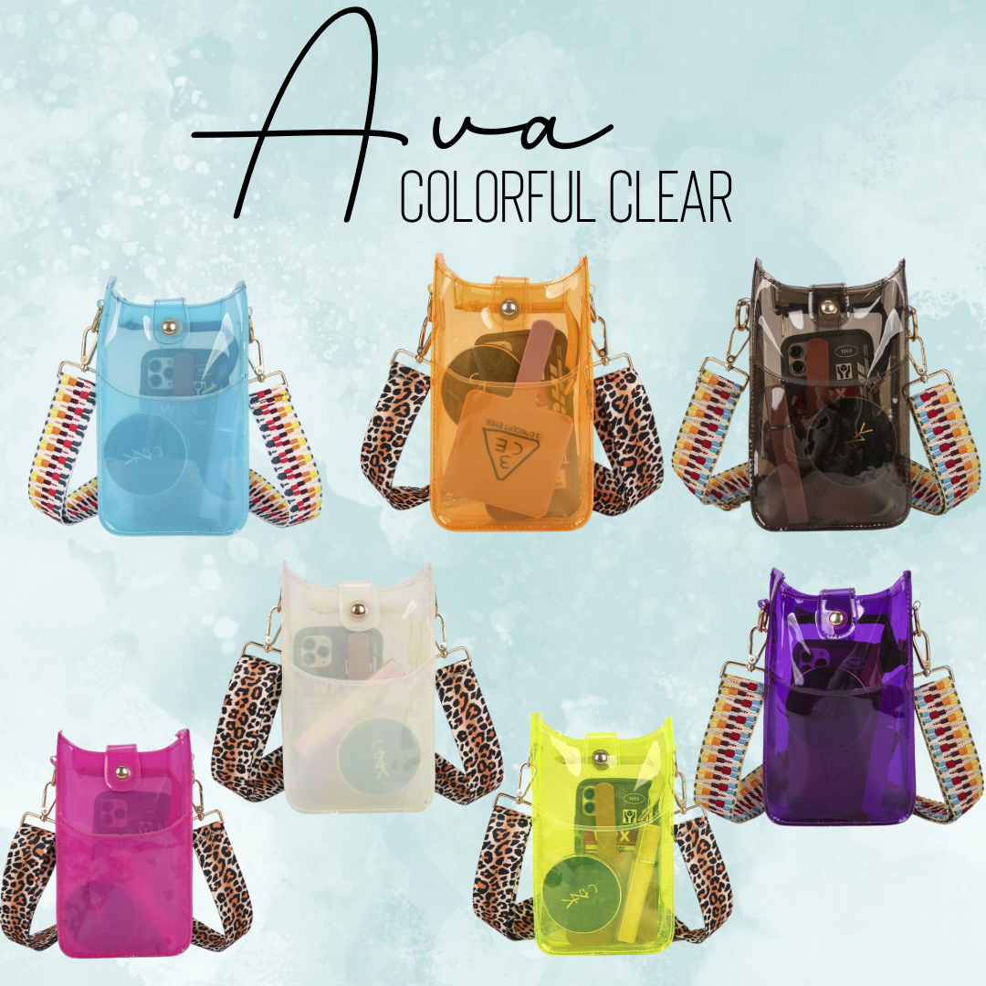 Ava - Colorful Clear, Slim Crossbody & Phone Bag - PREORDER 5/9-5/11